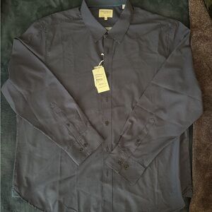 Con.Struct blue and white dot button shirt. New w/Tags